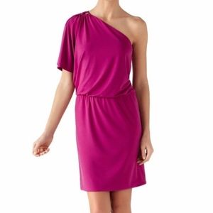 WHBM Berry One Shoulder Dress Sz 6 NWT